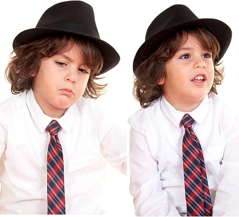 UTOWO Kids-Felt-Fedora-Trilby-Gangster-Hat Toddler-Boys Panama Derby Manhattan Cuban Hat Jazz-Cap(Size 6 5/8 for 2-5T) - Image 2